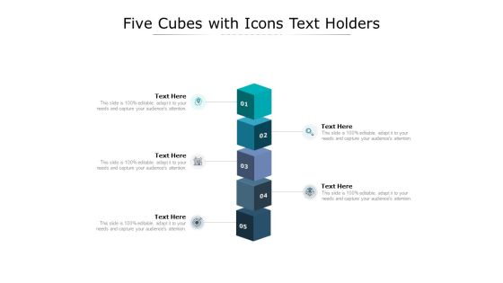 Five Cubes With Icons Text Holders Ppt PowerPoint Presentation Inspiration Gallery Five Cubes With Icons Text Holders Ppt PowerPoint Presentation Inspiration Gallery