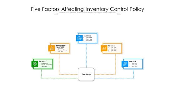 Five Factors Affecting Inventory Control Policy Ppt PowerPoint Presentation Gallery Layout PDF