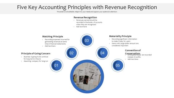 Five Key Accounting Principles With Revenue Recognition Ppt PowerPoint Presentation Deck PDF Five Key Accounting Principles With Revenue Recognition Ppt PowerPoint Presentation Deck PDF