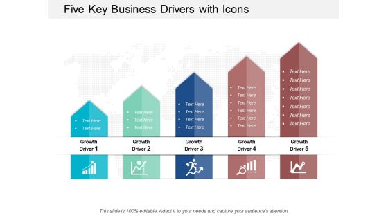 Five Key Business Drivers With Icons Ppt Powerpoint Presentation Slides Objects Five Key Business Drivers With Icons Ppt Powerpoint Presentation Slides Objects