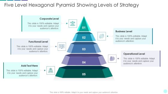 Five Level Hexagonal Pyramid Showing Levels Of Strategy Graphics PDF Five Level Hexagonal Pyramid Showing Levels Of Strategy Graphics PDF