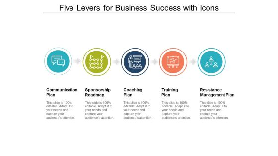 Five Levers For Business Success With Icons Ppt PowerPoint Presentation Pictures Example File Five Levers For Business Success With Icons Ppt PowerPoint Presentation Pictures Example File