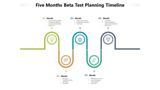 Five Months Beta Test Planning Timeline Ppt PowerPoint Presentation Pictures PDF