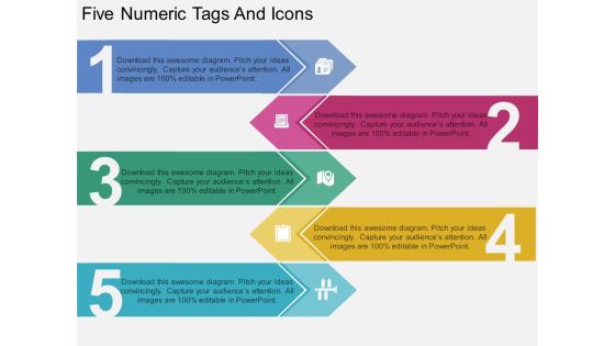 Five Numeric Tags And Icons Powerpoint Template Five Numeric Tags And Icons Powerpoint Template
