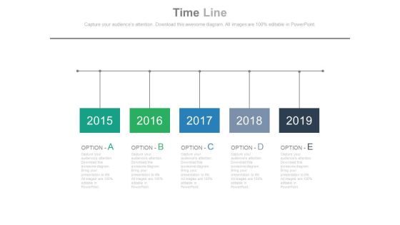 Five Options Timeline Diagram With Years Tags Powerpoint Slides Five Options Timeline Diagram With Years Tags Powerpoint Slides