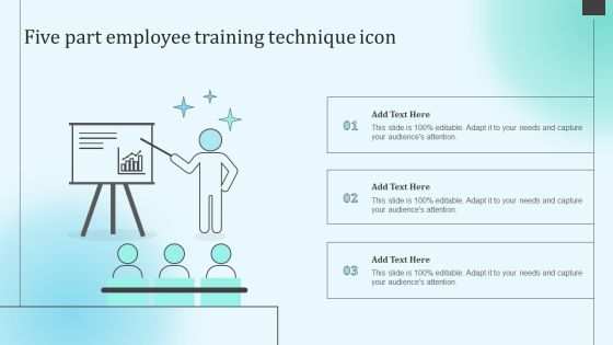 Five Part Employee Training Technique Icon Clipart PDF