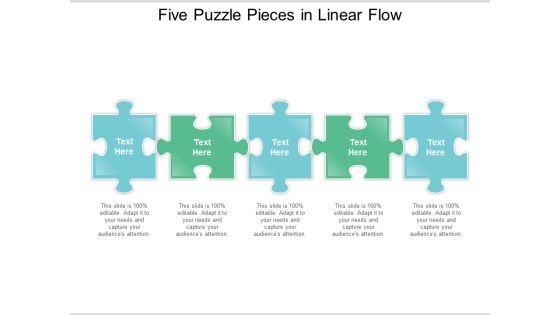 Five Puzzle Pieces In Linear Flow Ppt Powerpoint Presentation Infographics Infographic Template