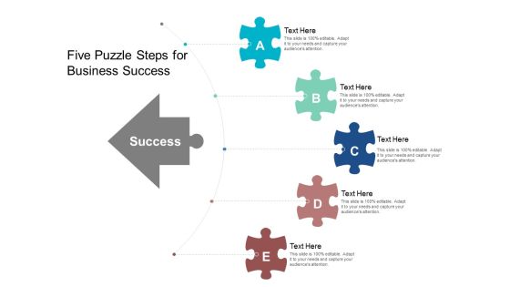Five Puzzle Steps For Business Success Ppt Powerpoint Presentation Layouts Images