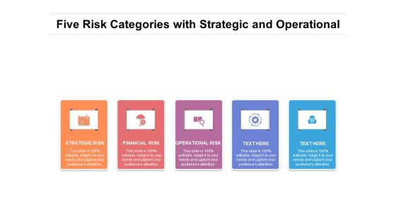 Five Risk Categories With Strategic And Operational Ppt PowerPoint Presentation Slides Icons PDF Five Risk Categories With Strategic And Operational Ppt PowerPoint Presentation Slides Icons PDF