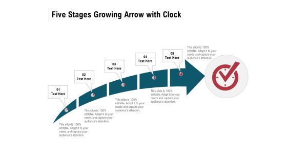 Five Stages Growing Arrow With Clock Ppt PowerPoint Presentation Gallery Inspiration PDF Five Stages Growing Arrow With Clock Ppt PowerPoint Presentation Gallery Inspiration PDF
