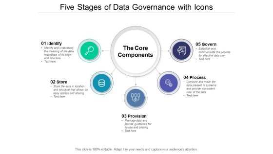 Five Stages Of Data Governance With Icons Ppt PowerPoint Presentation Summary Information Five Stages Of Data Governance With Icons Ppt PowerPoint Presentation Summary Information