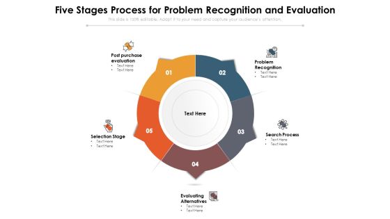Five Stages Process For Problem Recognition And Evaluation Ppt PowerPoint Presentation Slides Slideshow PDF Five Stages Process For Problem Recognition And Evaluation Ppt PowerPoint Presentation Slides Slideshow PDF