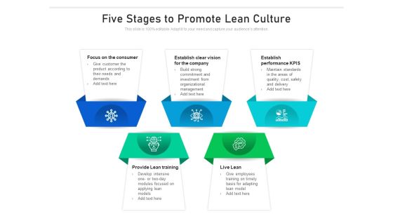 Five Stages To Promote Lean Culture Ppt PowerPoint Presentation Gallery Diagrams PDF Five Stages To Promote Lean Culture Ppt PowerPoint Presentation Gallery Diagrams PDF