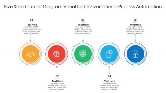 Five Step Circular Diagram Visual For Conversational Process Automation Ppt PowerPoint Presentation Summary Format Ideas PDF Five Step Circular Diagram Visual For Conversational Process Automation Ppt PowerPoint Presentation Summary Format Ideas PDF