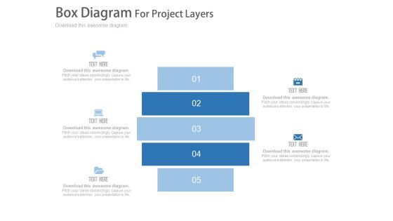 Five Steps Box Diagram For Information Display Powerpoint Template Five Steps Box Diagram For Information Display Powerpoint Template