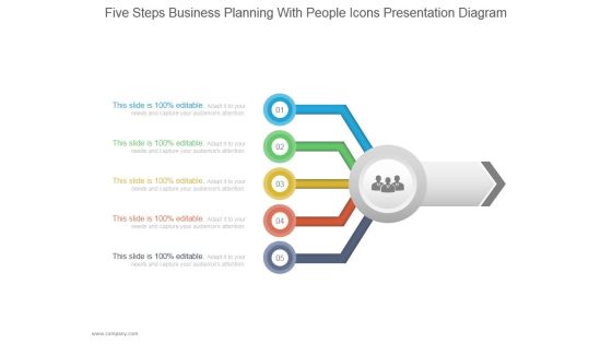 Five Steps Business Planning With People Icons Ppt PowerPoint Presentation Infographic Template