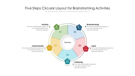 Five Steps Circular Layout For Brainstorming Activities Ppt PowerPoint Presentation File Files PDF Five Steps Circular Layout For Brainstorming Activities Ppt PowerPoint Presentation File Files PDF