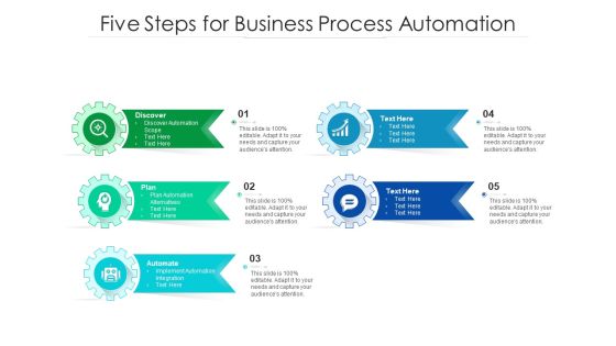 Five Steps For Business Process Automation Ppt PowerPoint Presentation File Elements PDF Five Steps For Business Process Automation Ppt PowerPoint Presentation File Elements PDF
