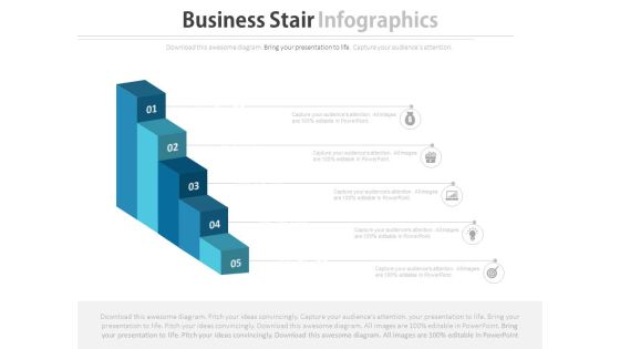 Five Steps Growth Bar Graph Powerpoint Template Five Steps Growth Bar Graph Powerpoint Template