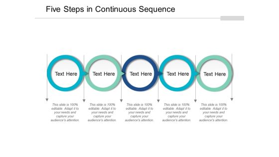 Five Steps In Continuous Sequence Ppt PowerPoint Presentation Summary Example