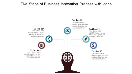 Five Steps Of Business Innovation Process With Icons Ppt PowerPoint Presentation Gallery Slides PDF Five Steps Of Business Innovation Process With Icons Ppt PowerPoint Presentation Gallery Slides PDF