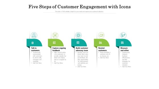 Five Steps Of Customer Engagement With Icons Ppt PowerPoint Presentation Inspiration Shapes PDF Five Steps Of Customer Engagement With Icons Ppt PowerPoint Presentation Inspiration Shapes PDF