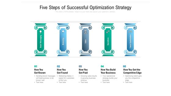 Five Steps Of Successful Optimization Strategy Ppt PowerPoint Presentation Slides Slideshow Five Steps Of Successful Optimization Strategy Ppt PowerPoint Presentation Slides Slideshow