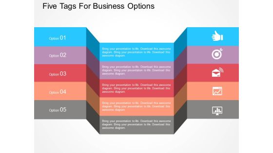 Five Tags For Business Options Powerpoint Template