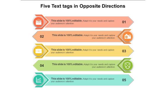 Five Text Tags In Opposite Directions Ppt PowerPoint Presentation Professional Smartart PDF Five Text Tags In Opposite Directions Ppt PowerPoint Presentation Professional Smartart PDF