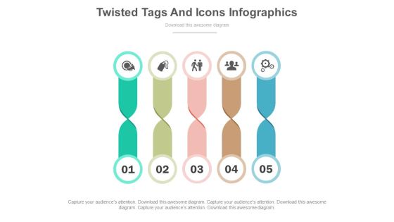 Five Twisted Tags For Option Pricing Powerpoint Template