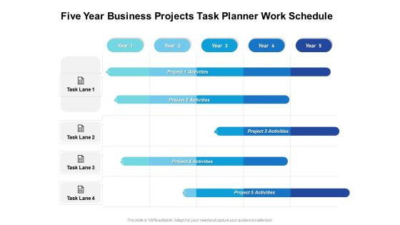 Five Year Business Projects Task Planner Work Schedule Designs Five Year Business Projects Task Planner Work Schedule Designs