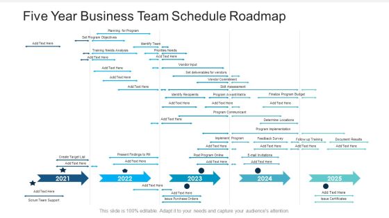 Five Year Business Team Schedule Roadmap Professional Five Year Business Team Schedule Roadmap Professional