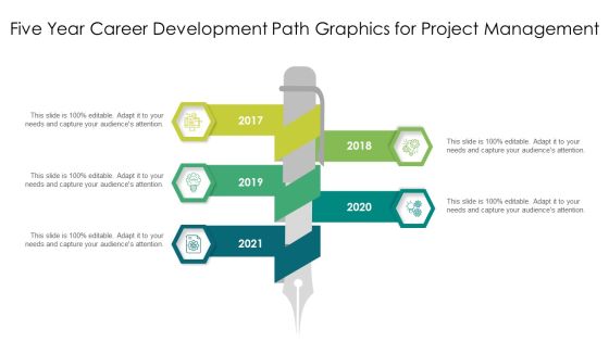 Five Year Career Development Path Graphics For Project Management Ppt PowerPoint Presentation Summary Example PDF
