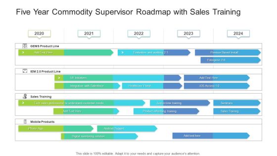 Five Year Commodity Supervisor Roadmap With Sales Training Elements Five Year Commodity Supervisor Roadmap With Sales Training Elements