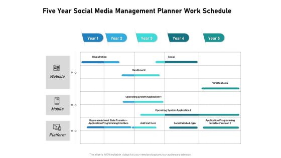 Five Year Social Media Management Planner Work Schedule Mockup Five Year Social Media Management Planner Work Schedule Mockup