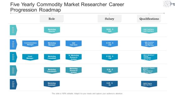 Five Yearly Commodity Market Researcher Career Progression Roadmap Download Five Yearly Commodity Market Researcher Career Progression Roadmap Download
