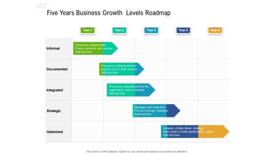 Five Years Business Growth Levels Roadmap Diagrams Five Years Business Growth Levels Roadmap Diagrams