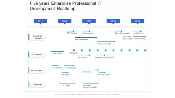 Five Years Enterprise Professional IT Development Roadmap Professional Five Years Enterprise Professional IT Development Roadmap Professional
