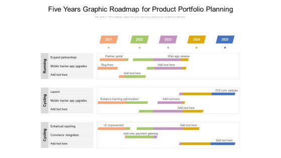 Five Years Graphic Roadmap For Product Portfolio Planning Designs Five Years Graphic Roadmap For Product Portfolio Planning Designs