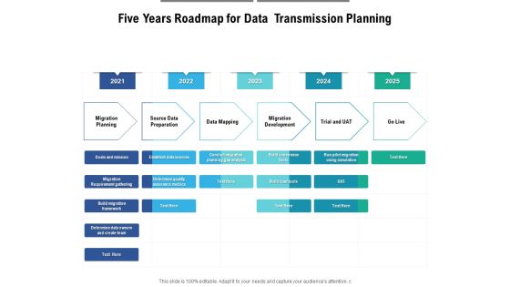 Five Years Roadmap For Data Transmission Planning Graphics Five Years Roadmap For Data Transmission Planning Graphics