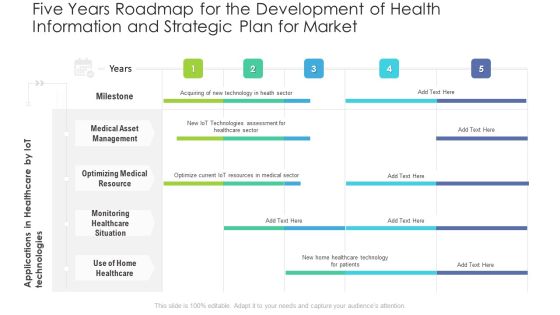Five Years Roadmap For The Development Of Health Information And Strategic Plan For Market Template