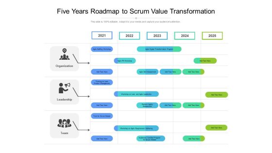 Five Years Roadmap To Scrum Value Transformation Demonstration Five Years Roadmap To Scrum Value Transformation Demonstration