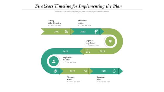 Five Years Timeline For Implementing The Plan Ppt PowerPoint Presentation Gallery File Formats PDF