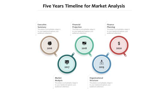 Five Years Timeline For Market Analysis Ppt PowerPoint Presentation Gallery Topics PDF