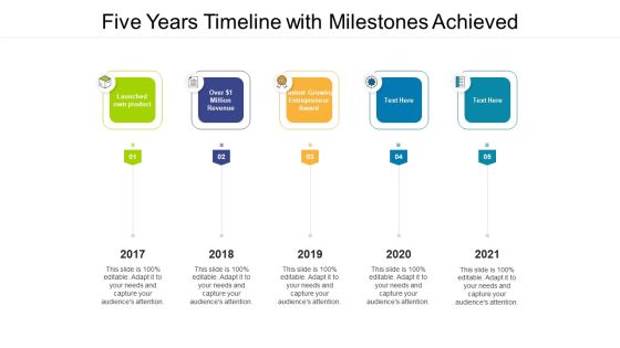 Five Years Timeline With Milestones Achieved Ppt PowerPoint Presentation Gallery Topics PDF Five Years Timeline With Milestones Achieved Ppt PowerPoint Presentation Gallery Topics PDF