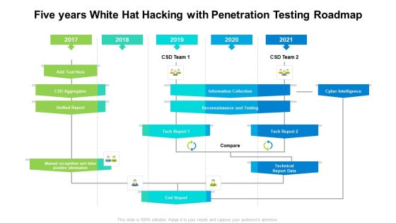Five Years White Hat Hacking With Penetration Testing Roadmap Icons Five Years White Hat Hacking With Penetration Testing Roadmap Icons