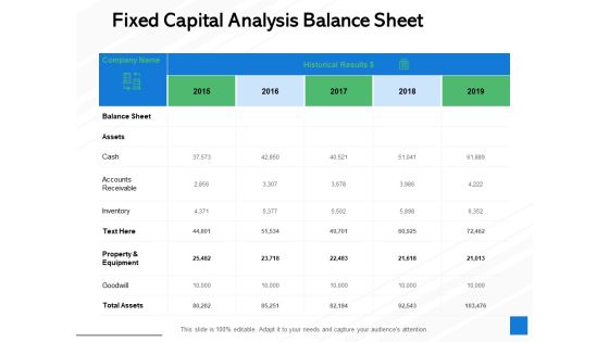 Fixed Capital Analysis Balance Sheet Ppt PowerPoint Presentation Infographic Template Microsoft Fixed Capital Analysis Balance Sheet Ppt PowerPoint Presentation Infographic Template Microsoft