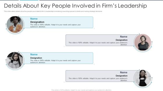 Flexbile Workspace Details About Key People Involved In Firms Leadership Demonstration PDF