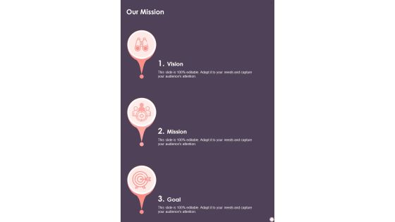 Flower Decoration Business Proposal Our Mission One Pager Sample Example Document Flower Decoration Business Proposal Our Mission One Pager Sample Example Document
