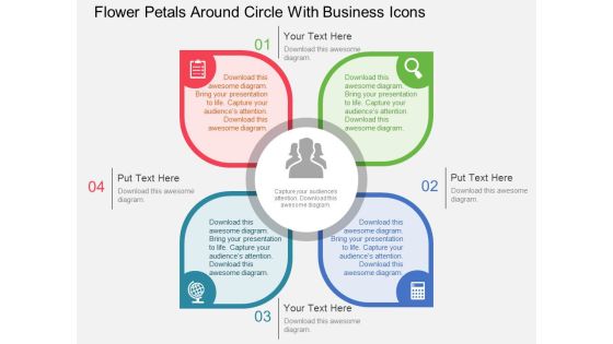 Flower Petals Around Circle With Business Icons Powerpoint Templates Flower Petals Around Circle With Business Icons Powerpoint Templates